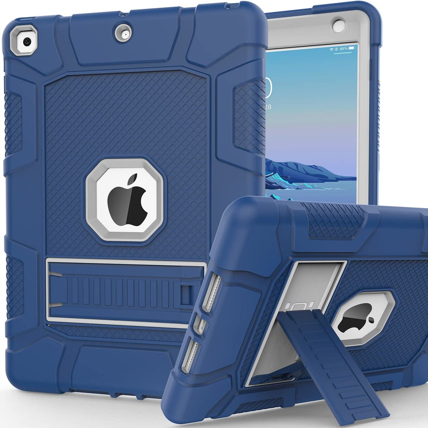 Rantice iPad 9th Generation Case iPad 8th Generation Case iPad 7th Generation Case Hybrid Shockproof Rugged Drop Protection Cover with Kickstand for iPad 102 NavyGray