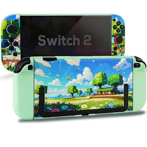 TIKOdirect Protective Case for Switch 2, Hard PC Shell and Soft TPU Joy-Con Grip, Slim Dockable Cover Case with Cute Pattern, Anti-Scratch and Shock-Absorption Design Cover Skin for Switch 2, Flower