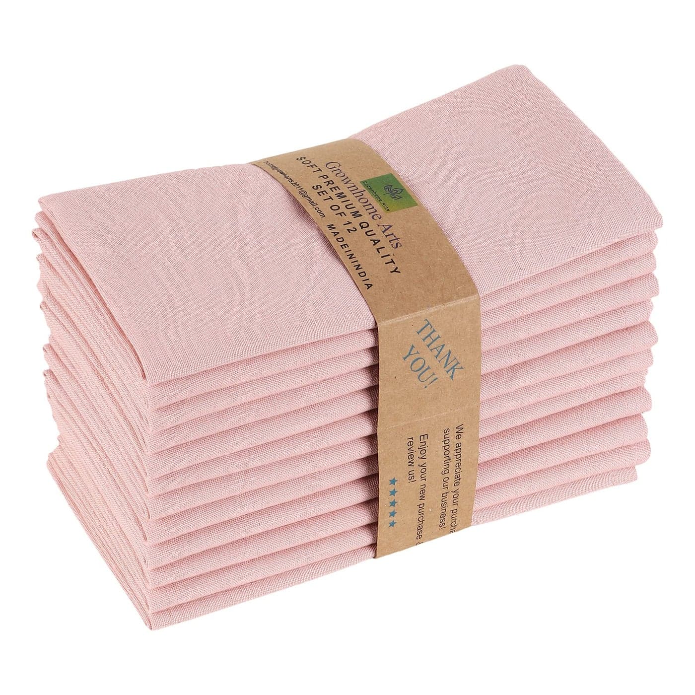 85 Cotton 15 Linen Dinner Cloth Set of 12 Napkins for Everyday Use Over Sized Easter Special Mitered Corners NapkinsPre Shrunk Good Absorbency Ultra Soft Quality18x18 in Blush Pink