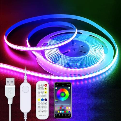 UVTaoYuan LED Strip Lights RGB COB 656 FT 1152 LEDs 5V USB Color Changing Short Strip LightMulti Color TV Backlight with RemoteButton ControlSmart app for DIY Home Decor 656FT2M