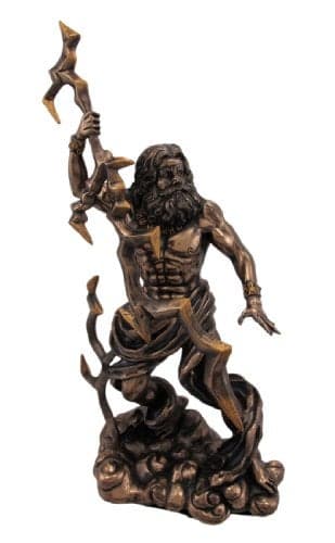 PTC King Zeus Grecian God Throwing Lightning Resin Statue Figurine