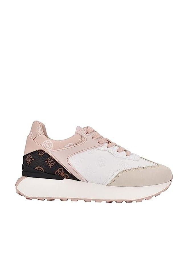 GUESS Women's LUCHIA Sneaker, White Multi, 11