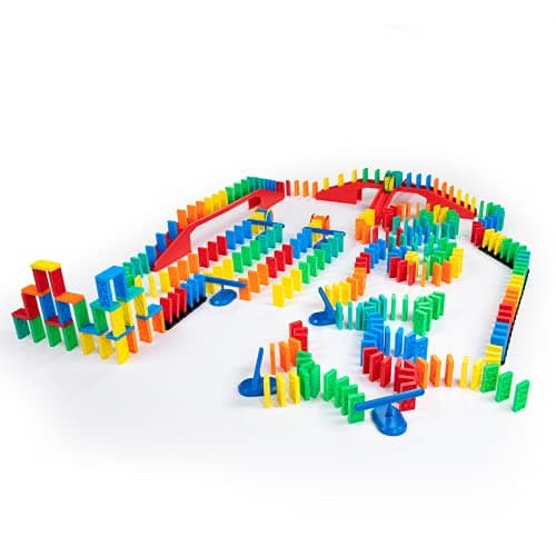 Bulk Dominoes Kinetic Domino Kit Dominoes Set STEM STEAM Small Toys Family Games for Kids Kids Toys and Games Building Toppling Chain Reaction Sets 331pc