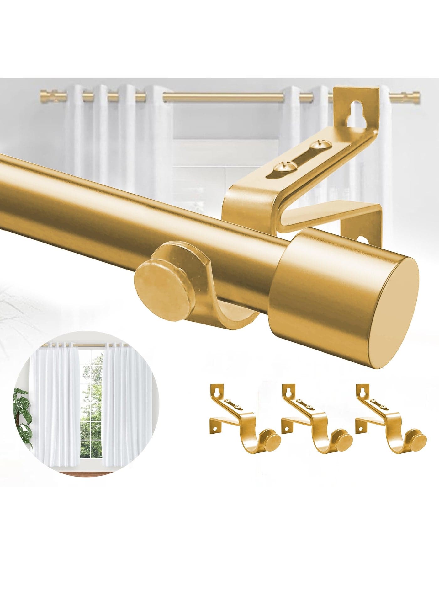 Extendable Stainless Steel Metal Shower Curtain Rod, Tension Spring Shower Curtain Rod, Tension Telescopic Curtain Pole, Clothes Rail Adjustable from 80 to 300 cm