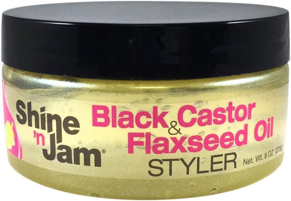 Ampro Shine n Jam Black Castor Flaxseed Oil Styler 8oz 226g