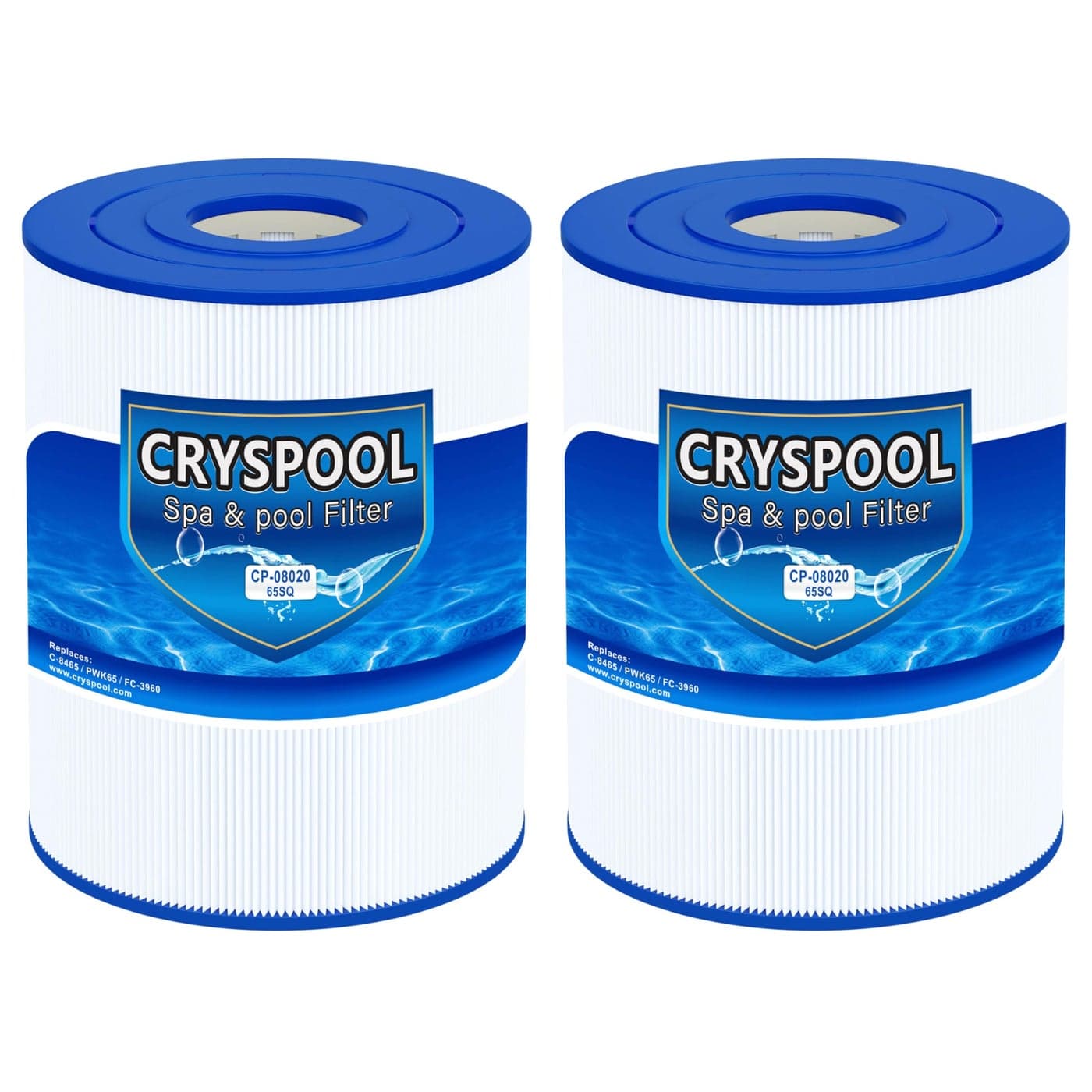 Cryspool pwk65 Compatible with Watkins 31114 Hot Spot spa Filter C8465 FC3960 71827 71828 Watkins 65 sqft hot tub Filter 2 Pack