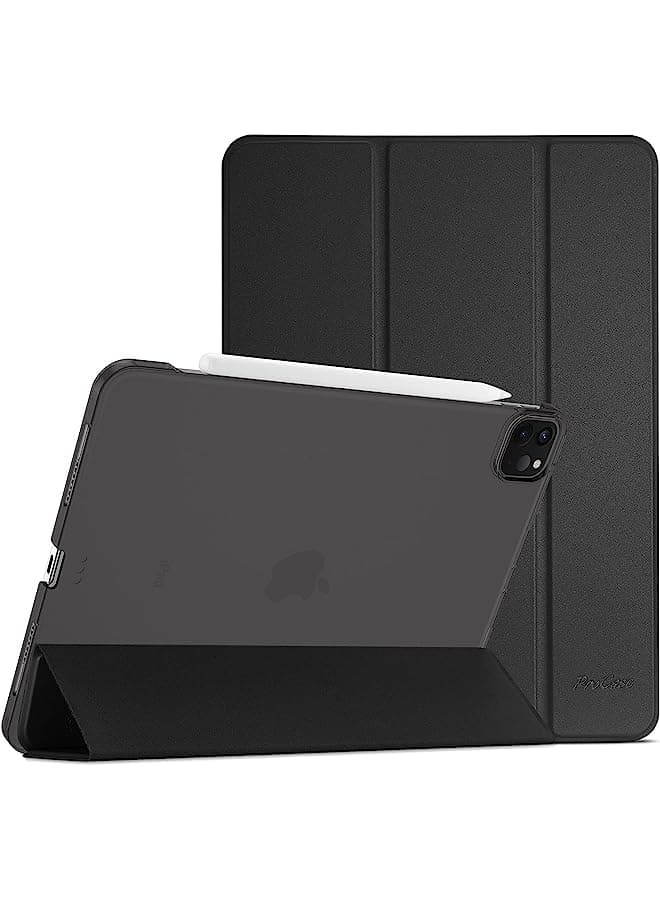 Ipad Pro 12.9 Case 2022/2021 / 2020/2018, Slim Stand Hard Back Shell Smart Cover For Ipad Pro 12.9 Inch 6Th Generation 2022 / 5Th Gen 2021 / 4Th Gen 2020 / 3Rd Gen 2018 -Black