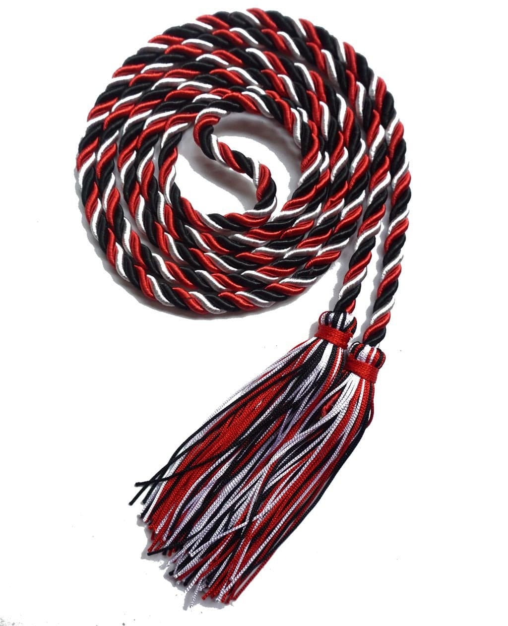 Graduation Honor Cord ThreeColor Braided Grad Days Black White red