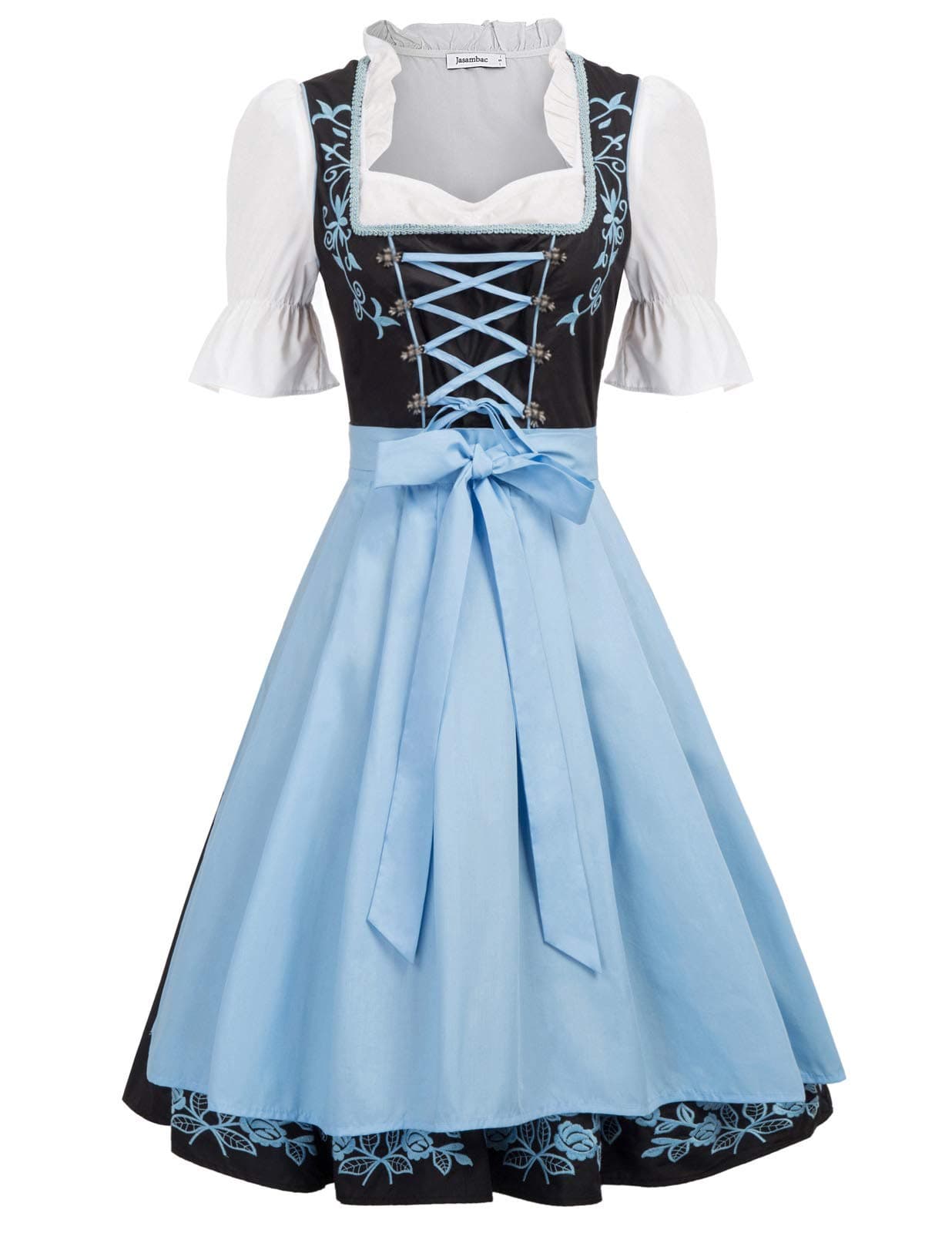 JASAMBAC Women's German Dirndl Dress Costume for European Oktoberfest Halloween Size XL Color Black