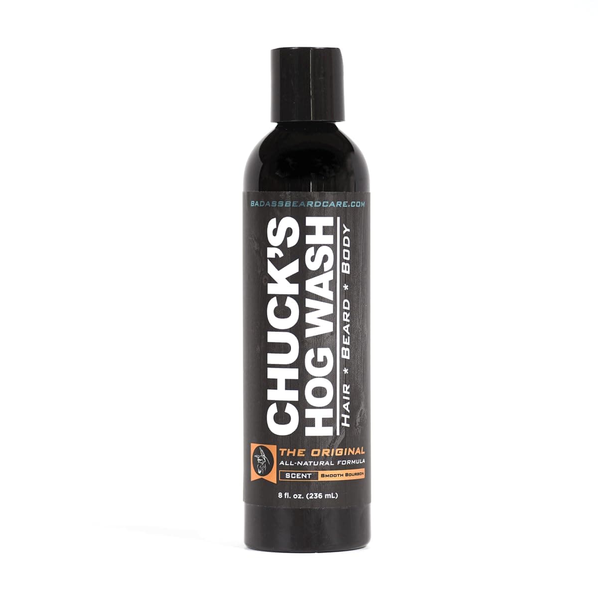Chucks Hog Wash All Natural Beard and Body Wash The Original Scent 8oz Leaves Your Beard Softer than its Ever Been and is Suitable for Daily Use