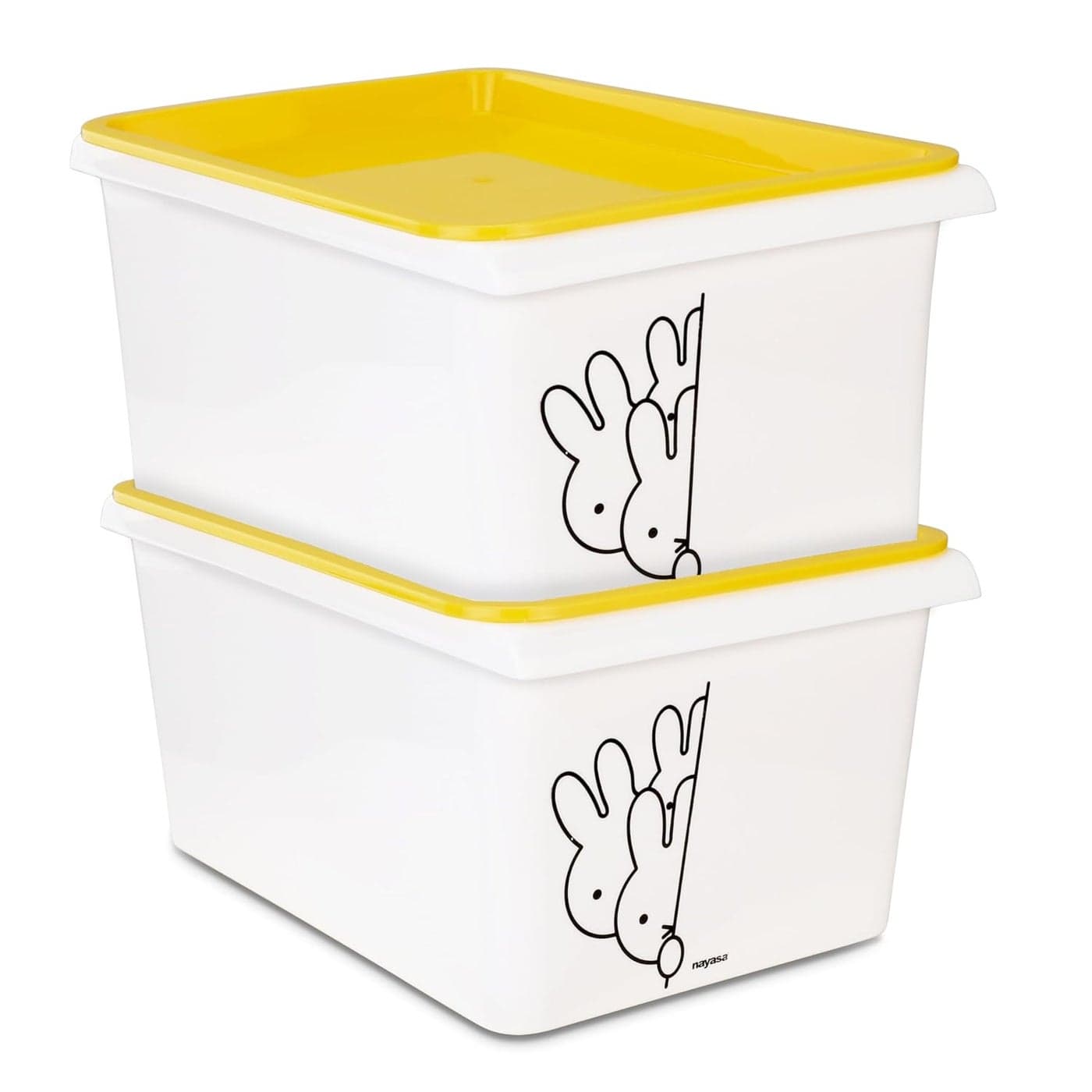 Nayasa Lego Print Stack N Store 5 Litres Multipurpose Storage Container with Lid Set of 2 Yellow