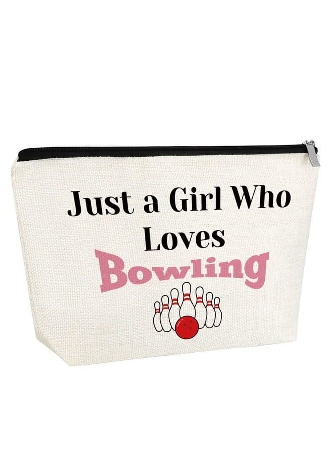 Bowling Lover Makeup Bag for Women - Club Themed Cosmetic Bag for Bowlers, Team Mom, Player, Coach - Birthday, Christmas, Thanksgiving Gift