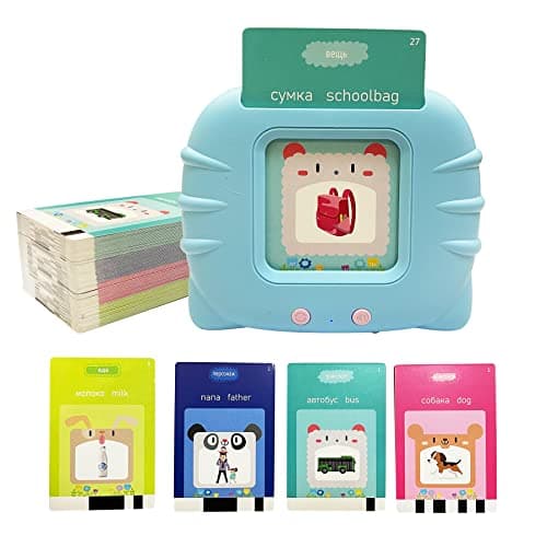 Russian English Taking Flash Cards 112 PCS Teach Learn Basic Russian Alphabet Words for Children Bilingual Early Learning Easy Teaching Russian Books for Kids