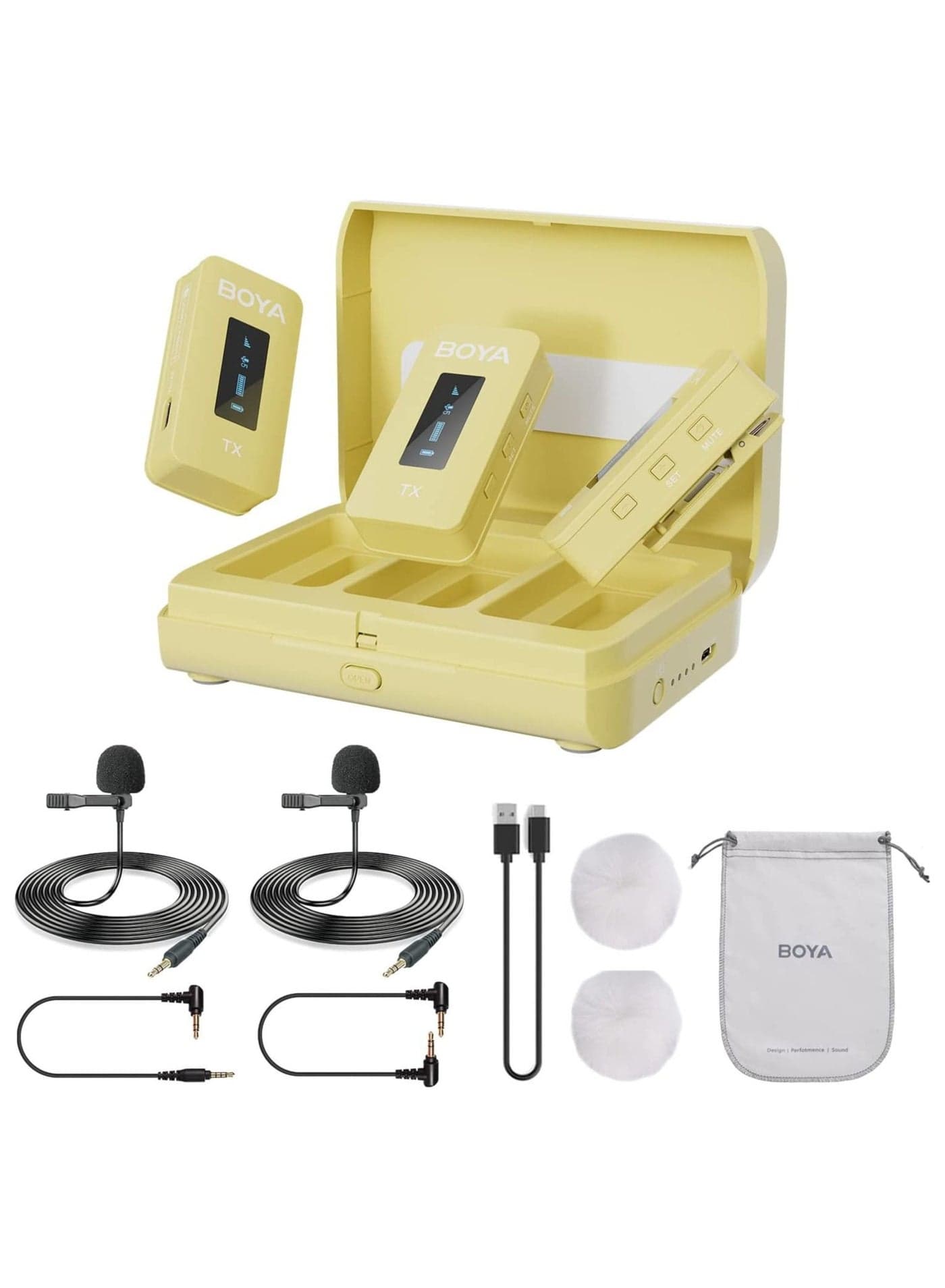 BY-XM6-K2W 2.4GHz Ultra-compact Wireless Microphone System Kit