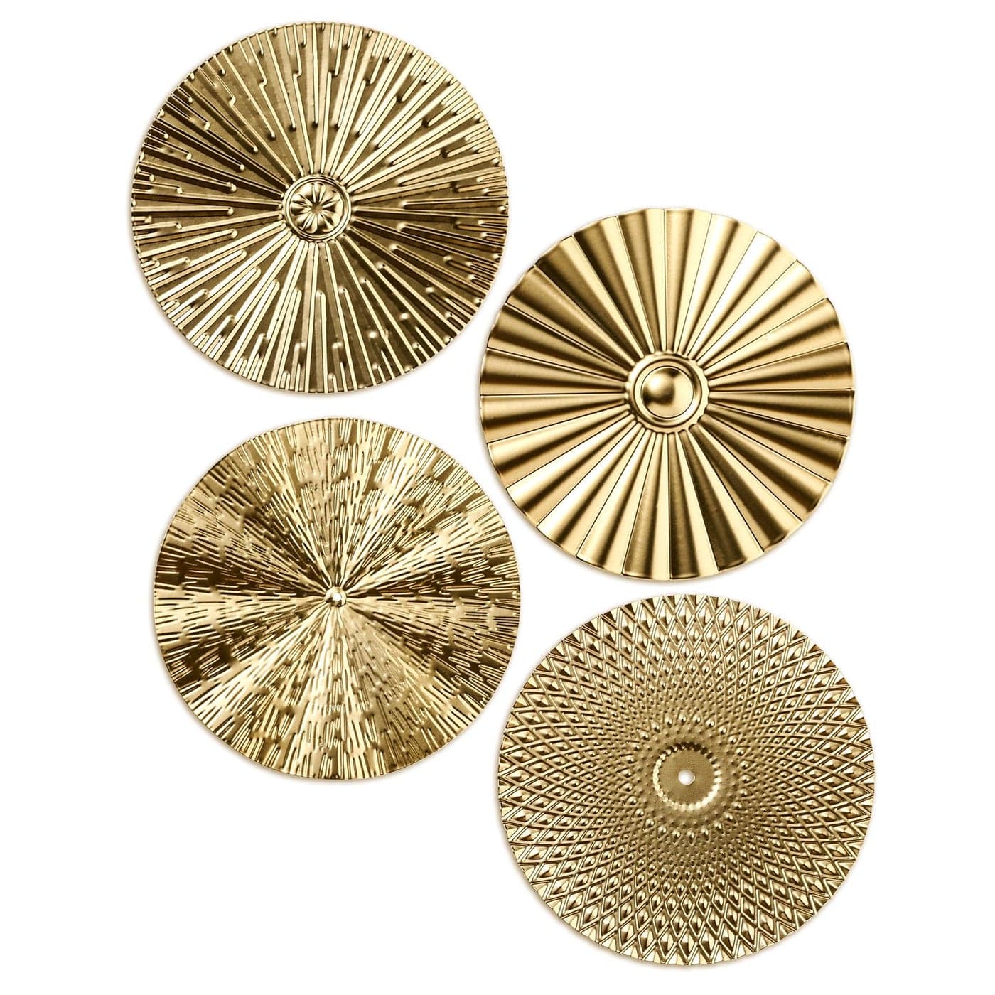 Hicarer 4 Pcs 12 Inch Metal Wall Art Decor Sunburst Hanging Metal Artwork Decor Wall Art Decorations for Home Living Room OfficeGold
