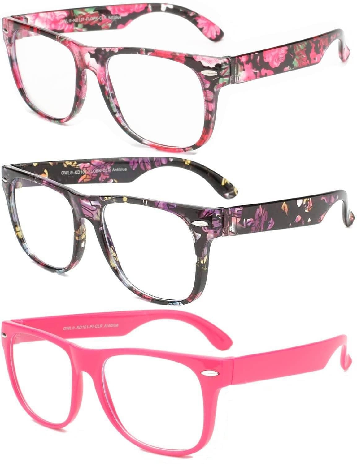 Mix Light Blocking Computer Tablet Kids Reading Glasses Non Prescription 3 Pack