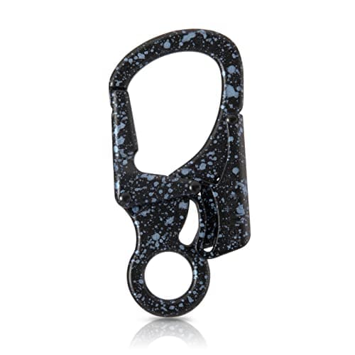 Ahiller Carabiner Clip, Double Anti-Misopening Locking Design, 3" Zinc Alloy Heavy Keychain for Outdoor Camping Hiking, Key Ring Clip (Black Blue-1P)