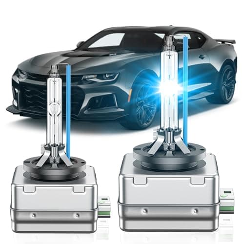 SENROBO Fit for Chevrolet 2014-2017 Chevy Camaro Impala Corvette SS D3S HID Xenon Headlight Bulbs, 350% Brightness, High Low Beam Light Bulb, 8000K White Blue, Plug and Play, Pack of 2