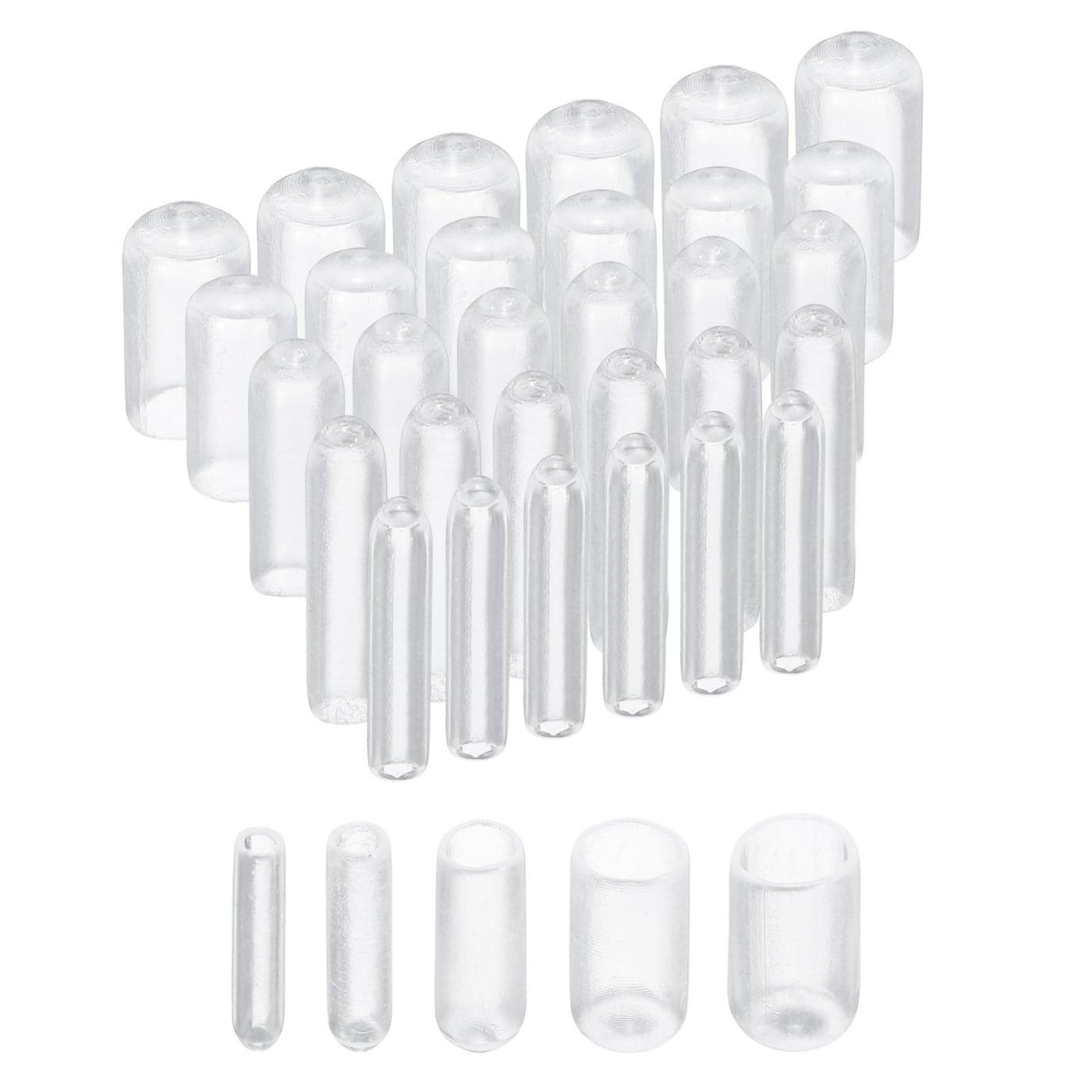 uxcell 50pcs Round Rubber End Caps 18 316 14 516 38 Clear Vinyl Cover Screw Thread Protectors Assortment Kit3mm 5mm 6mm 8mm 95mm