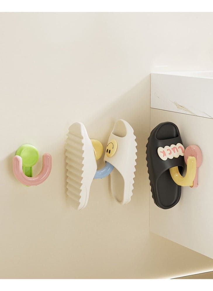 Pastel Color Suction Slipper Hooks | No-Drill Vacuum Press Mount | ABS+PET Eco-Friendly Material | 5KG Heavy Duty Adhesion | Multi-Shoe Storage Design | Bathroom Door Organizer | Waterproof & Rustproof | Easy Access Door-Friendly