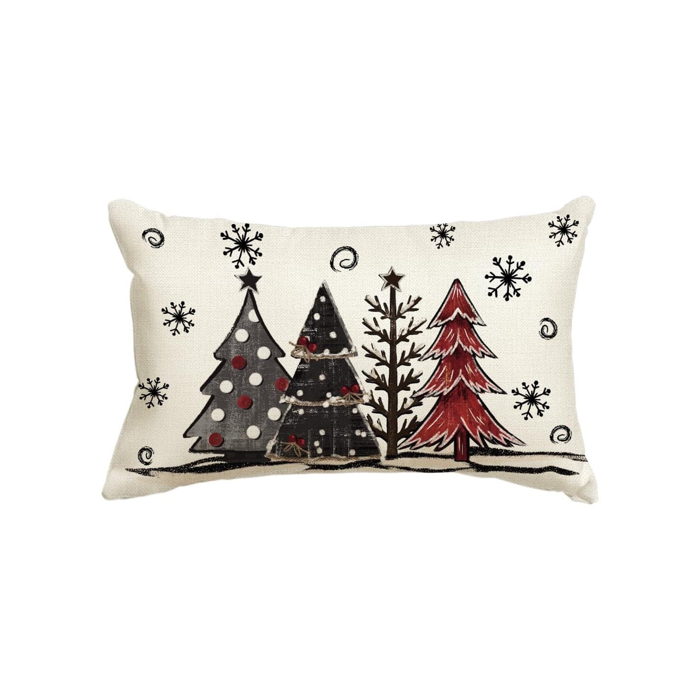 AVOIN colorlife Watercolor Red and Black Buffalo Plaid Christmas Trees Throw Pillow Cover 12 x 20 Inch Seasonal Winter Holiday Cushion Case Decoration for Sofa Couch