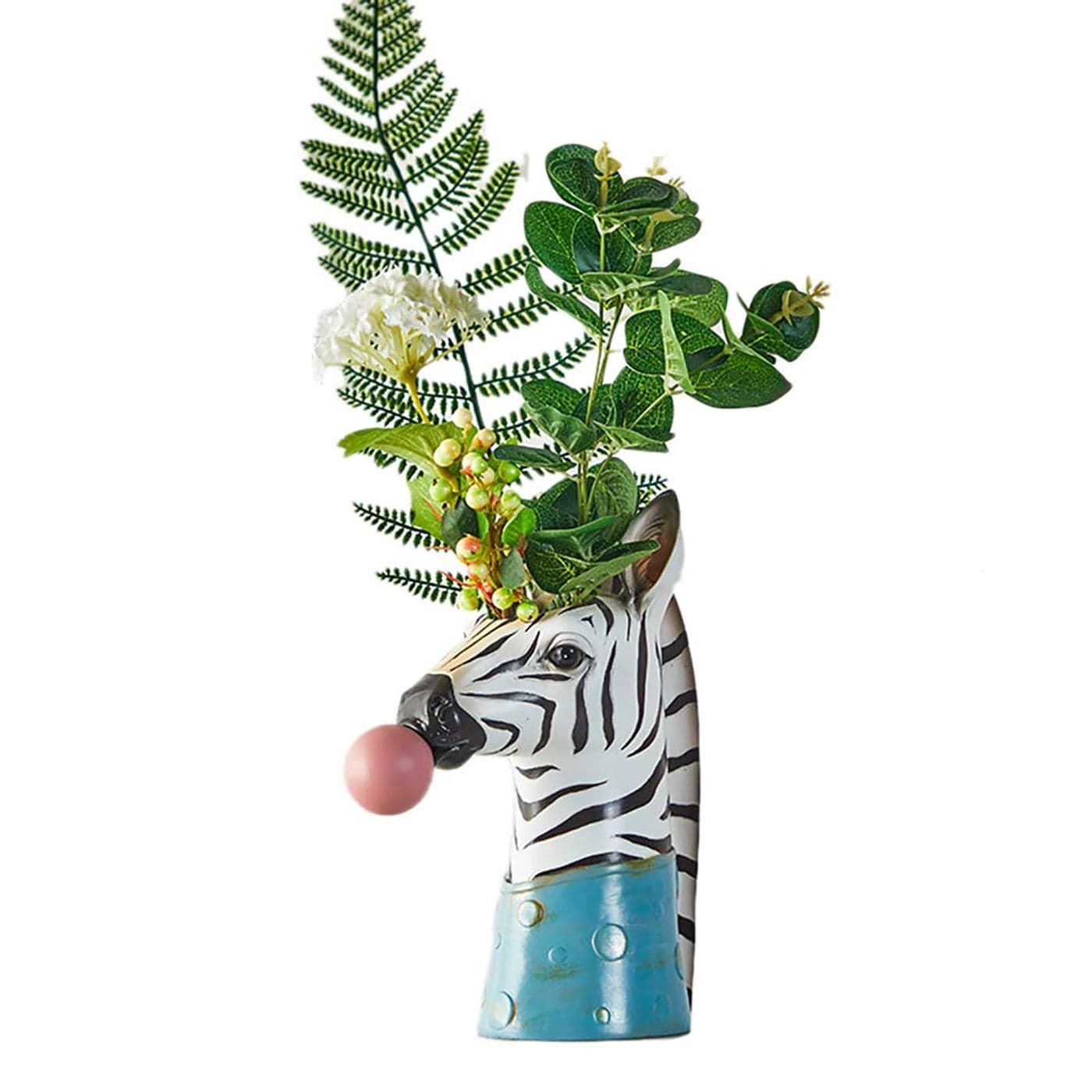 Blowing Bubble Art Vase Animal Face Vase Modern Home Decor Vase No Plants Zebra
