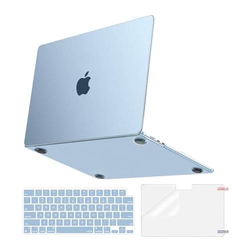 MOSISO Compatible with MacBook Air 13 inch Case M5 2026 M4 M3 M2 20252022 A3449 A3240 A3113 A2681Matched Laptop Color3 in 1 Kit AntiFingerprints Slimness Case for MacBook Air 136 Sky Blue Clear