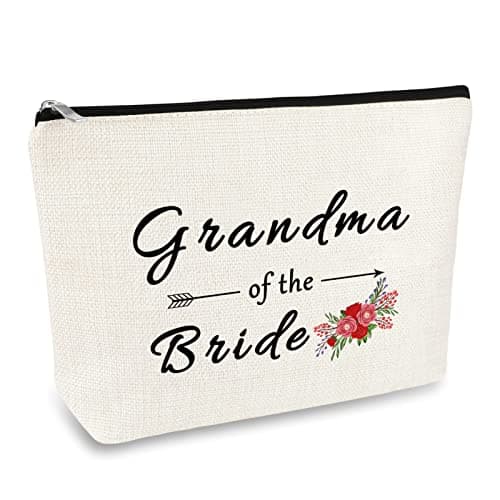 Grandma of the Bride Makeup Bag Gifts Grandmother of the Bride Gift Wedding Party Bridal Shower Engagement Birthday Gift for Grandma of the Bride Grandmother Gift from Granddaughter Cosmetic Bag Pouch
