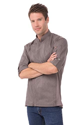 Chef Works Mens Hartford Chef Coat Graphite Grey 3XLarge
