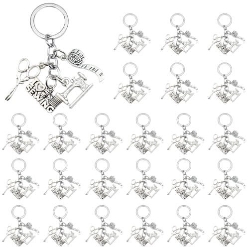 iMagitek 20 Pcs Sewing Keychains Quilting Keychain Gifts for Quilter Sewing Appreciation Gifts for Costume Designer Quilters Seamstress Mom Grandma