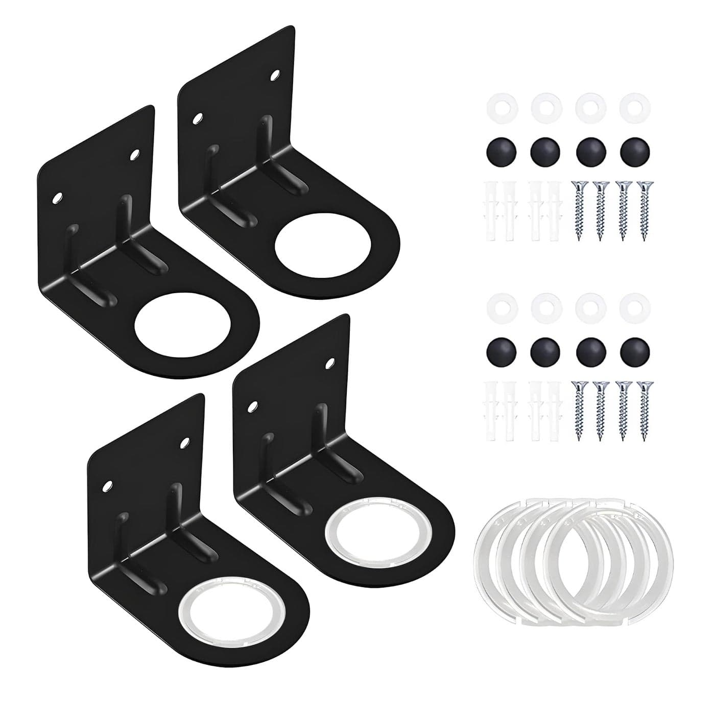 LEFTSTARER 4Pcs Soap Dispenser Wall Mount Bottle Holder Shampoo Holder for Shower Wall Shampoo Dispenser Holder for Bathroom Kitchen Toilet4pcs Black