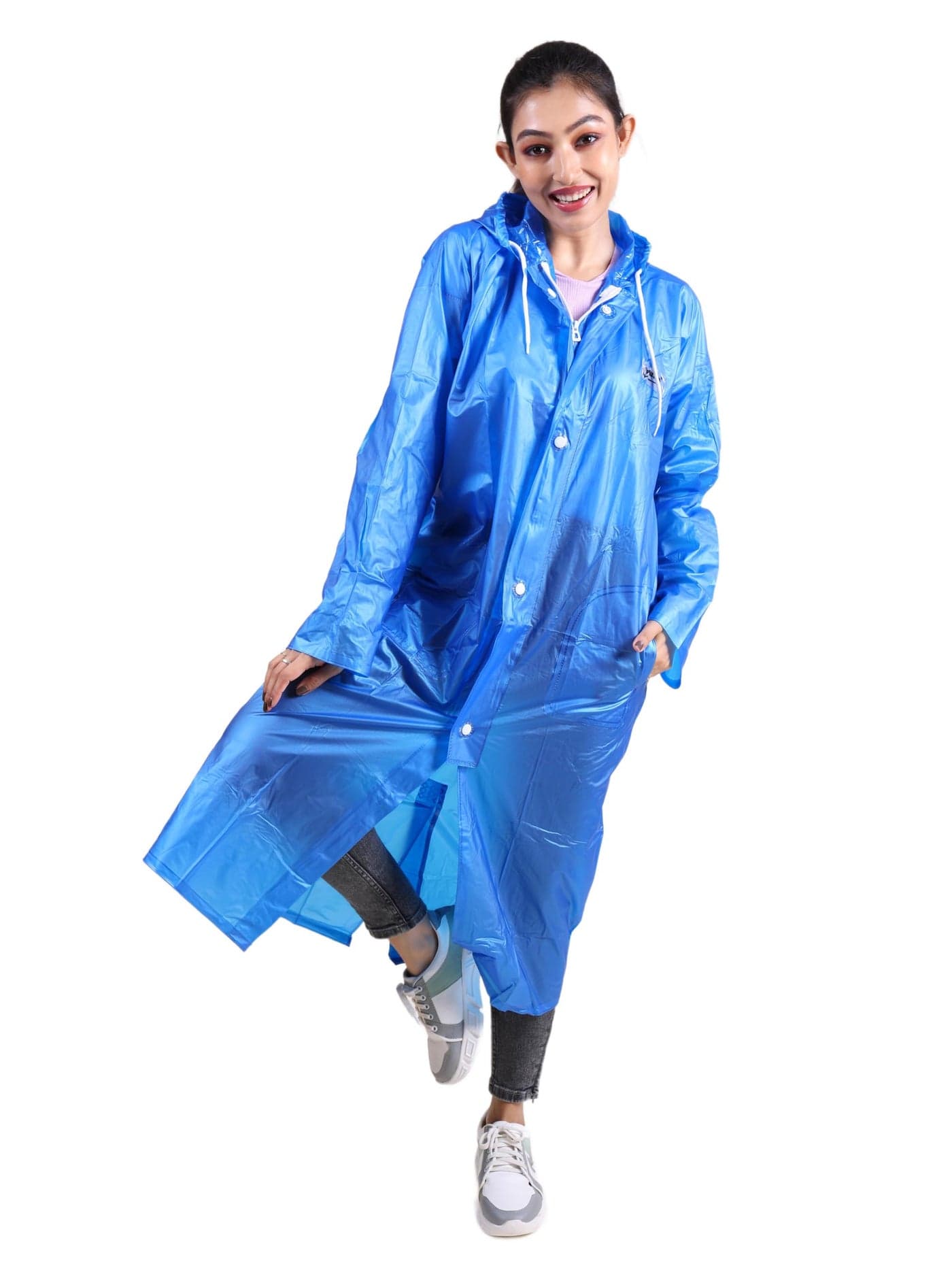 Rupa Rainsuit Women Waterproof PVC Raincoat with Hood & Carry Bag | Lightweight Rainwear for Women with Front Zip | Solid Color | Standard Length | Pack of 1