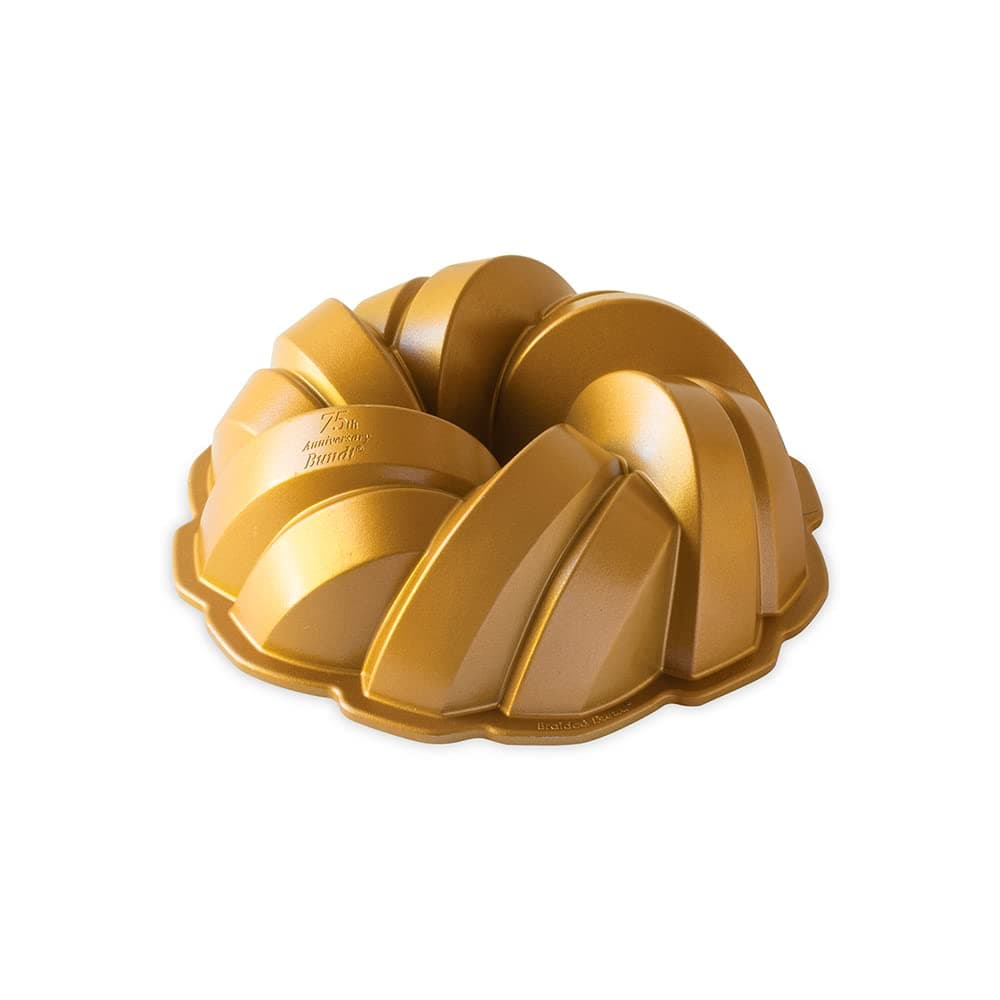 Nordic Ware NW 95577 75th Anniversary Braided Rope Bundt Cake Pan Gold 12 Cup Capacity