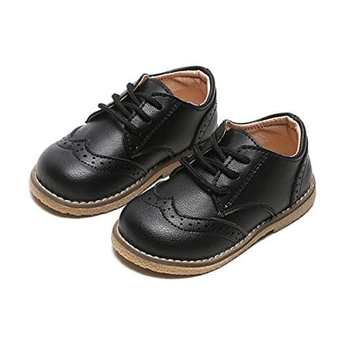 Toddler Boys Girls Dress Shoes Brown Black Leather Loafers Wedding Oxford Shoes Uniform School Flat Shoes