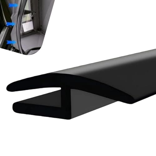 Foelony 5.6Ft Windshield Cowl Rubber Seal Strip, H-Shape Self-Adhesive Weatherstrip, Cuttable Waterproof Car Window Sunroof Seal Trim, Universal for Most Cars Trucks SUVs (Black)