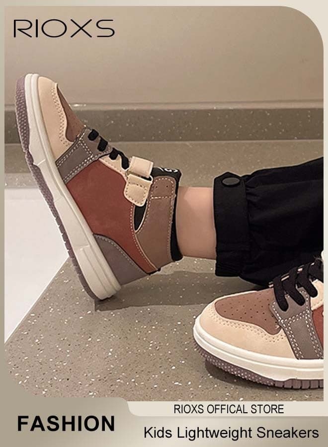 Kids' Soft Sole Sneakers Boys Girls Breathable Lightweight Running Sneakers Fashion Casual Sports Shoes Color Matching Contrasting Outdoor Casual Shoes Unisex