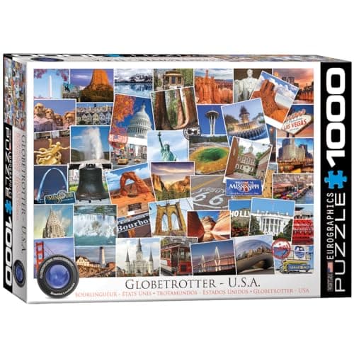 EuroGraphics USA Globetrotter Jigsaw Puzzle (1000 Piece) (6000-0750), Oil Pastel