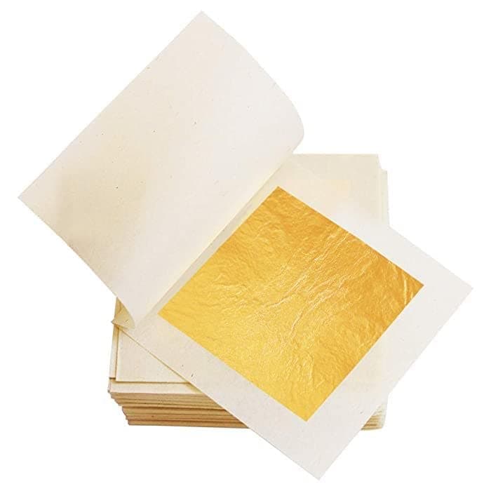 Edible Gold Leaf Pure Gold Leaves 24 Karat 4x6 inch for Cakes Bakers Facial Sweet Royal Drinks Serums Ayurvedic Madicine Jain Temple Arts Craft_30