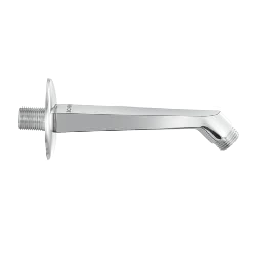 Johnson Rectangle Shower Arm 6 inches long with wall flange | Brass Material | Anti-Corrosion Shower Holder for Overhead Showers | 2 Year Warranty (S0022C - Chrome)