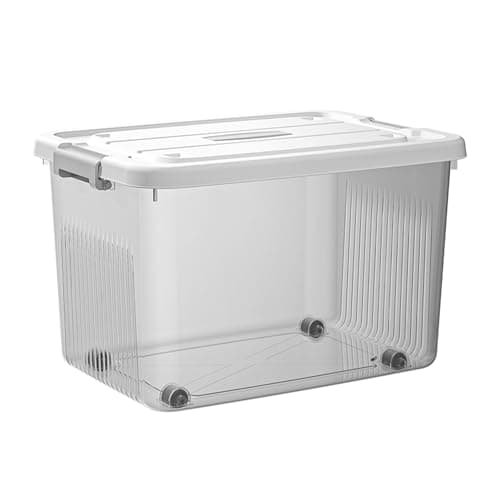KREPS® Clear Storage Container Box, Stackable Storage Bin with Lid, Plastic Container with Heavy Duty Latches to Organize, White Lid. (PACK OF - 2, SMALL - 9.5 X 7 X 5.5 INCH)