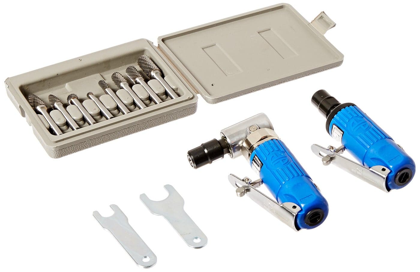 Astro Pneumatic Tool 1221 Composite Body 14 90 Die Grinder Mini Die Grinder AND 8pc Double Cut Carbide Rotary Burr Set