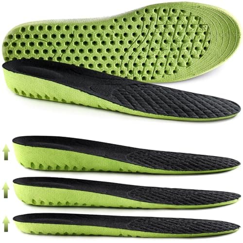 Ailaka Elastic Shock Absorbing Height Increasing Sports Shoe Insoles, Soft Breathable Honeycomb Orthotic Replacement Inserts for Men & Women