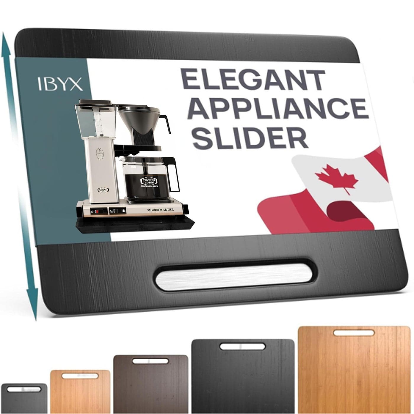 Ibyx Elegant Sliding Tray for Your Coffee Maker Heavy Kitchen Appliances Sturdy Slides Easily from Under The Cabinet Black 13W x 105D
