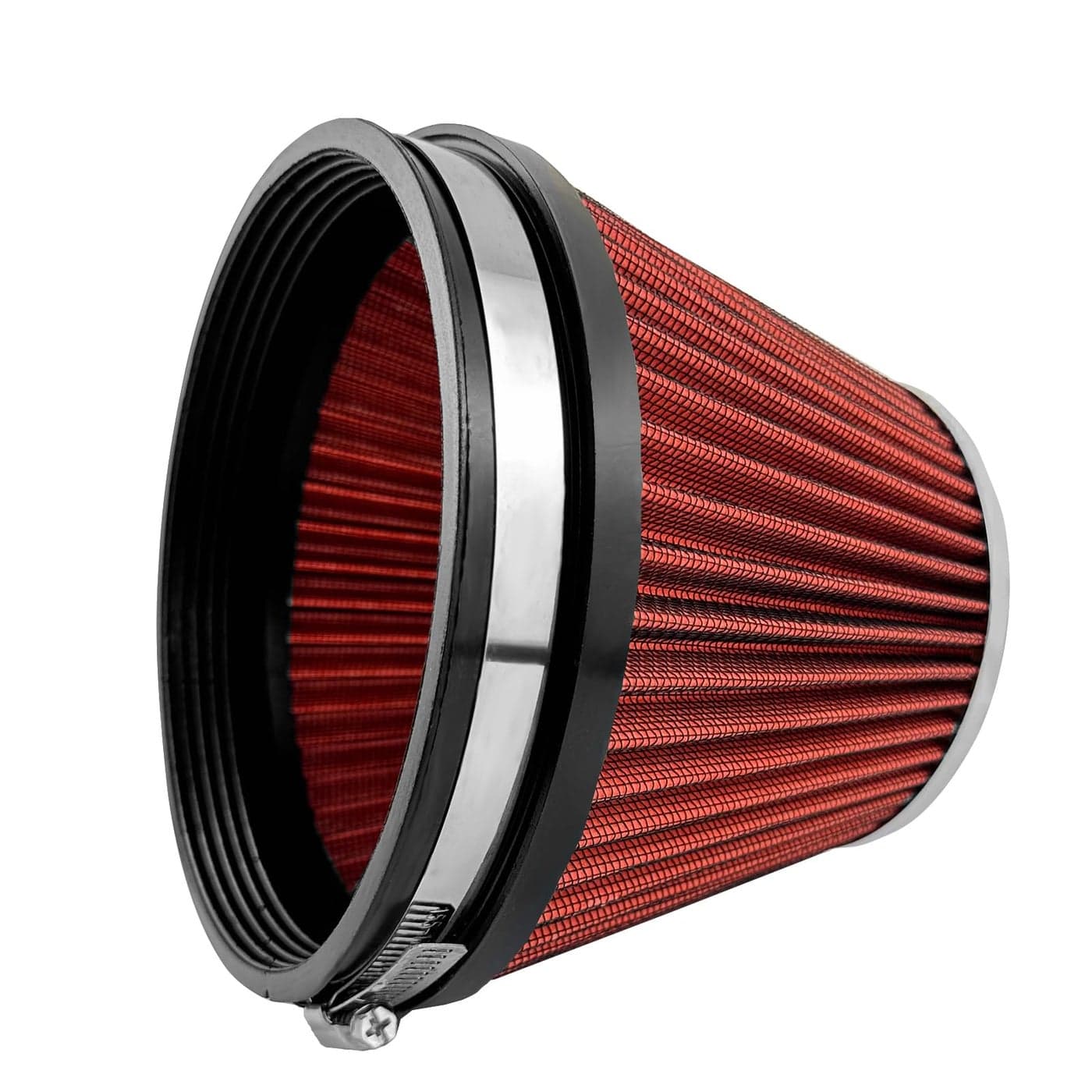 Universal ClampOn Air Intake Filter High Performance Washable Filter Replacement Air Filter Flange Diameter 6inch152mm Red