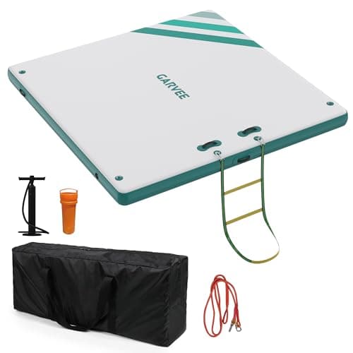 GarveeLife Inflatable Floating Dock for Lakes, Thick Lake Floats for Adults, Non-Slip Air Dock Platform with Portable Carrying Bag, Floating Platform Island for Pool Beach Ocean