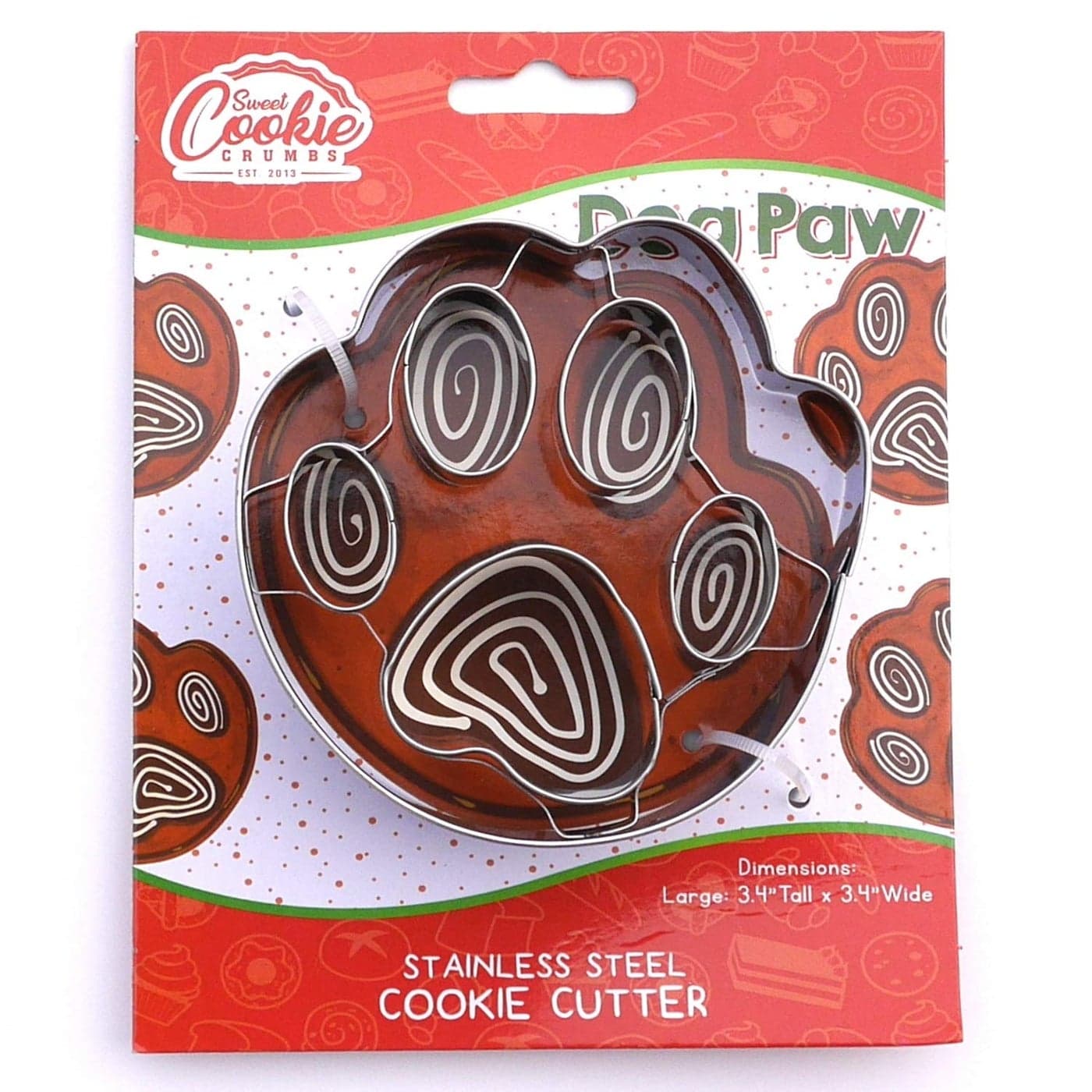 Dog Paw Cookie Cutter Premium FoodGrade Stainless Steel Dishwasher Safe