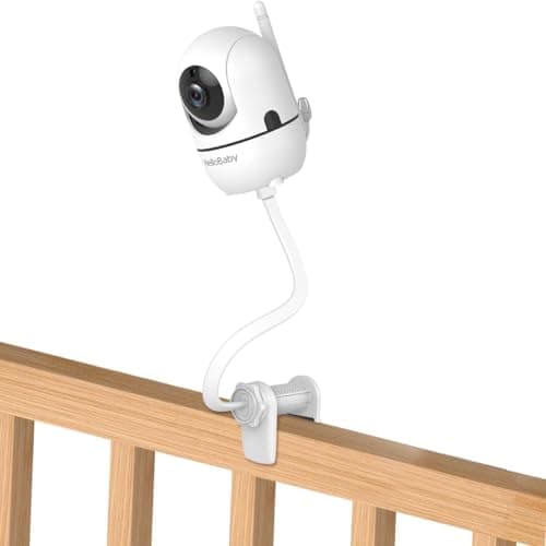 HelloBaby Monitor Clip Mount for HB6550 HB6560 HB65 HB66 HB6351 HB40 HB6339 HB6336HB6081 Flexible Crib Clamp Mount Long Gooseneck Arm Indoor Without Tools or Wall Damage