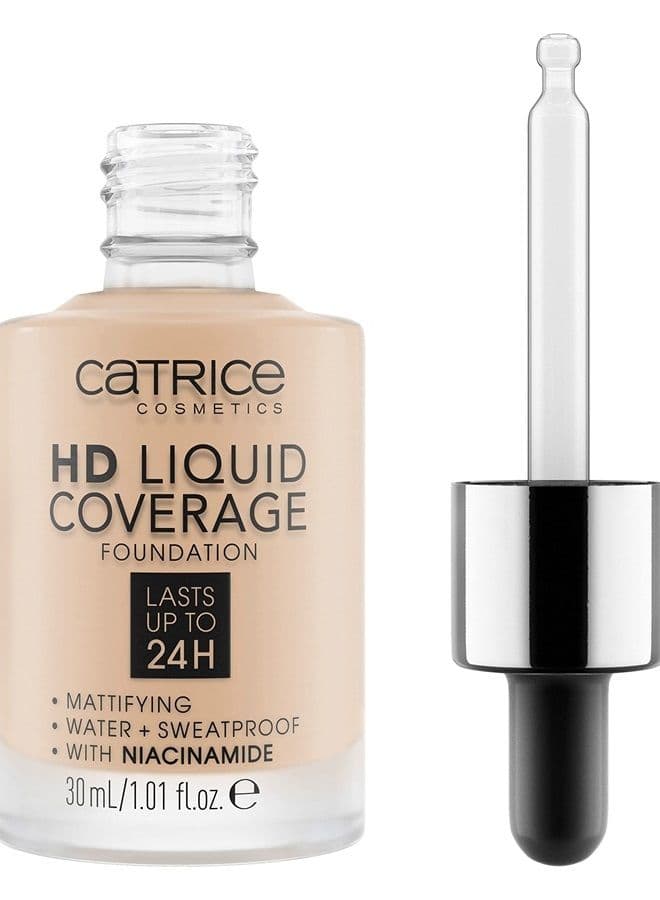 HD Liquid Coverage Foundation | High & Natural Coverage | Vegan & Cruelty Free (010 | Light Beige)