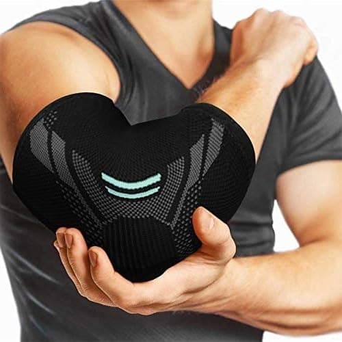 serveuttam Nylon Elbow Support For Gym (1 Pc) - Elbow Brace For Men Women Workout | Elbow Compression Sleeves For Tendonitis Pain Relief, Tennis, Volleyball, Cricket - Elbow Pain (Robotic Blue, L)