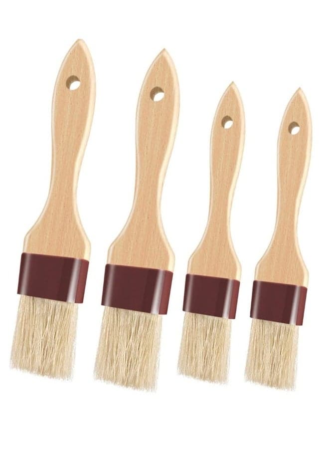 Wooden Handle Brush, Brush Oil Brush Baking Tool, Brush with Beech Hardwood Handles Culinary Oil Brush for er Grill Sauce Kitchen Food Cooking Brushes 4 Pieces